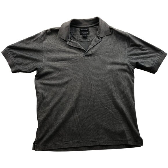 Van Heusen Mens Polo Shirt Small Short Sleeve Micro Pima Cotton Casual Gray - Picture 1 of 7